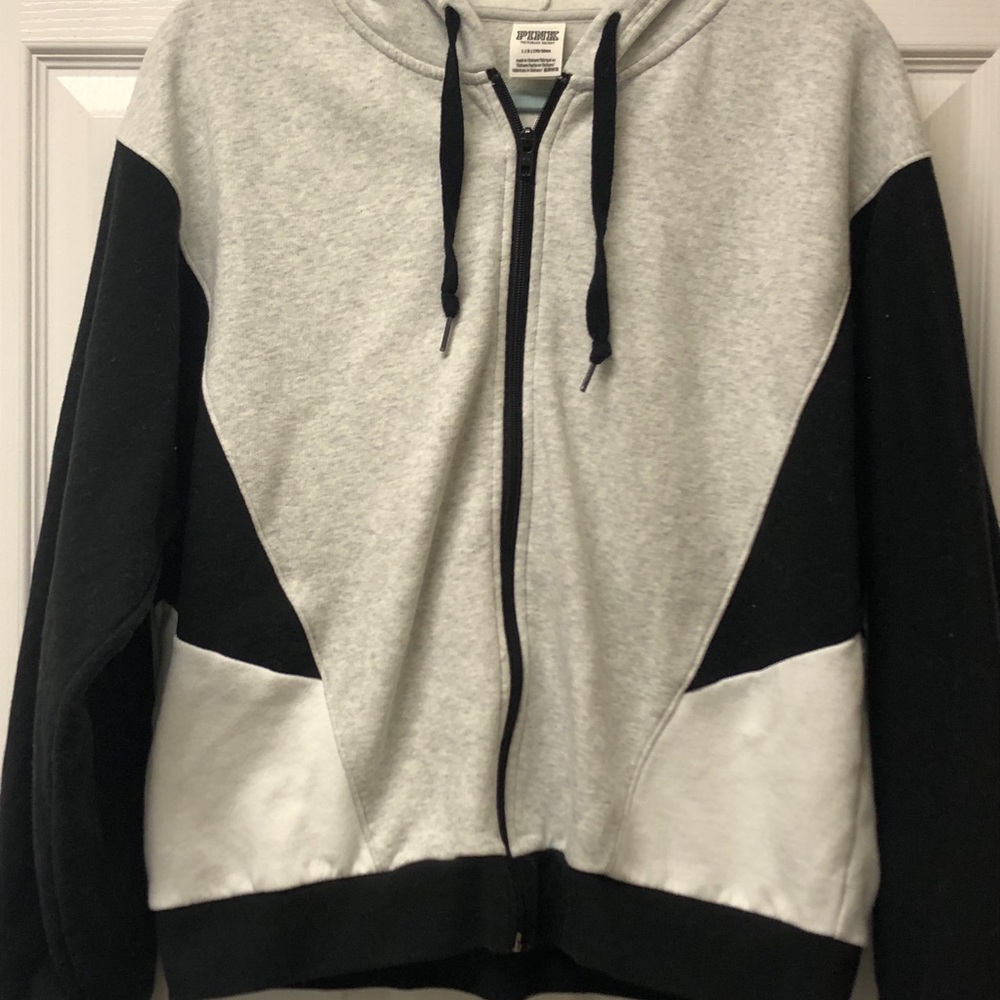 Pink brand full-zip hoodie, size L